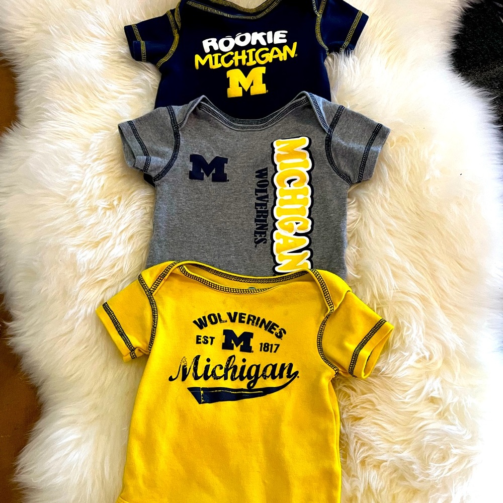 Go Blue! Michigan set of 3 Onesies